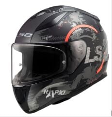 LS2 RAPİD 2 CİRCLE FULL FACE KASK MAT SİYAH-KIRMIZI