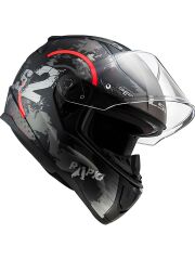 LS2 RAPİD 2 CİRCLE FULL FACE KASK MAT SİYAH-KIRMIZI