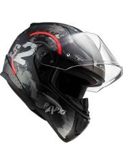 LS2 RAPİD 2 CİRCLE FULL FACE KASK MAT SİYAH-KIRMIZI