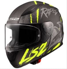 LS2 RAPİD 2 RAVEN FULL FACE KASK MAT SİYAH-NEON SARI