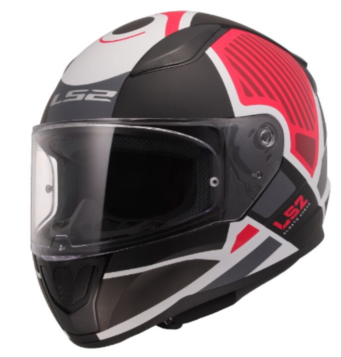 LS2 RAPİD 2 GRİD FULL FACE KASK MAT BEYAZ-KIRMIZI