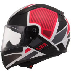 LS2 RAPİD 2 GRİD FULL FACE KASK MAT BEYAZ-KIRMIZI