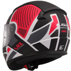 LS2 RAPİD 2 GRİD FULL FACE KASK MAT BEYAZ-KIRMIZI