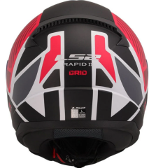 LS2 RAPİD 2 GRİD FULL FACE KASK MAT BEYAZ-KIRMIZI