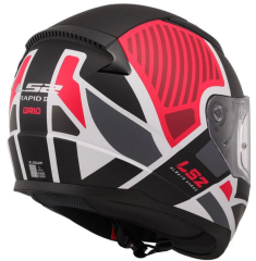 LS2 RAPİD 2 GRİD FULL FACE KASK MAT BEYAZ-KIRMIZI
