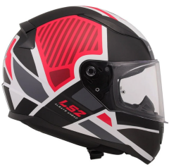 LS2 RAPİD 2 GRİD FULL FACE KASK MAT BEYAZ-KIRMIZI