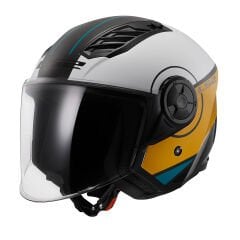 LS2 AİRFLOW 2 COVER YARIM KASK BEYAZ-GOLD