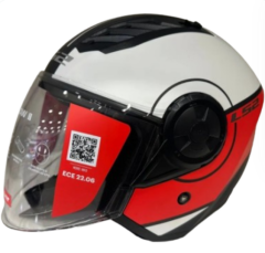LS2 AİRFLOW 2 COVER YARIM KASK MAT SİYAH-KIRMIZI
