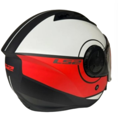 LS2 AİRFLOW 2 COVER YARIM KASK MAT SİYAH-KIRMIZI