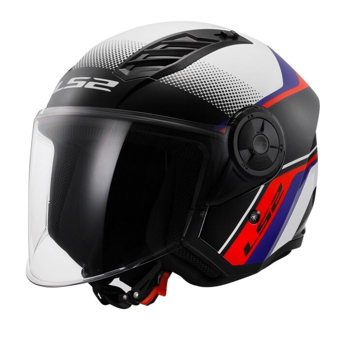 LS2 AİRFLOW 2 RUSH YARIM KASK BEYAZ-MAVİ-KIRMIZI