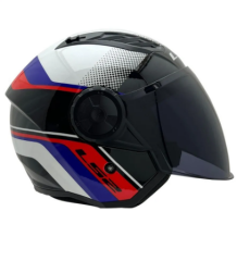 LS2 AİRFLOW 2 RUSH YARIM KASK BEYAZ-MAVİ-KIRMIZI